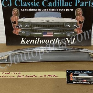 OEM 1960 Cadillac Deville INTERIOR DOOR PULL HANDLE WITH BACK PLATE ESCUTCHEON TRIM #4780949/#4780948