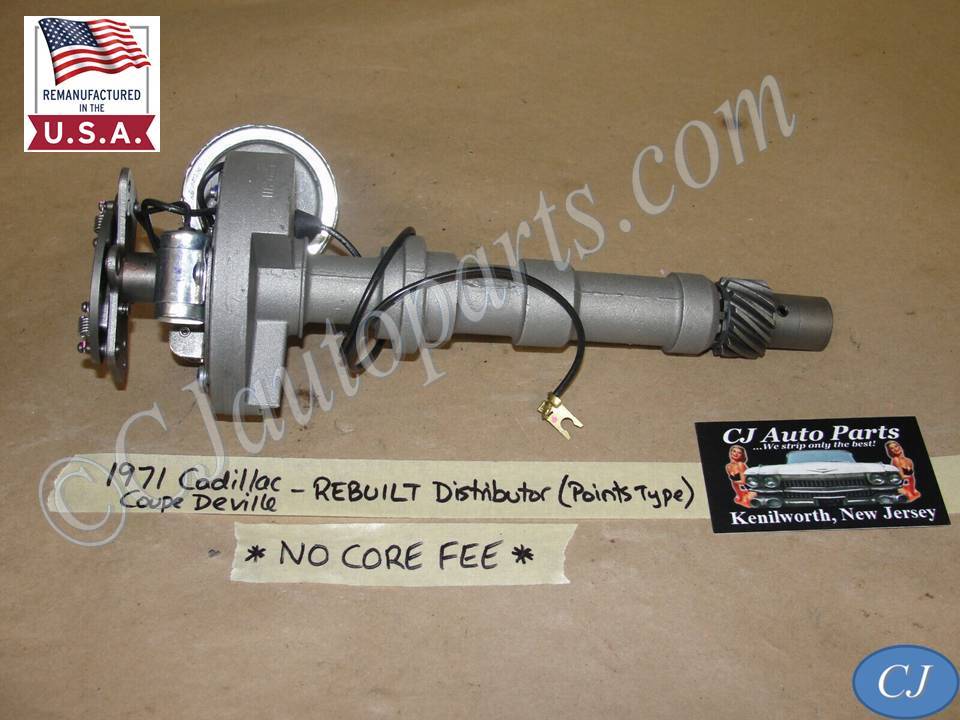REBUILT 1971 1972 Cadillac Deville Fleetwood Eldorado Calais 472/500 Engine IGNITION POINTS DISTRIBUTOR #1112065