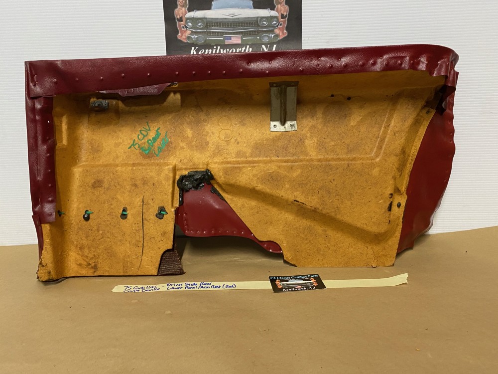 OEM 1971 1972 1973 1974 1975 1976 Cadillac Coupe Deville Calais 2 Dr LEFT DRIVER SIDE REAR LOWER DOOR PANEL ARM REST ~ RED - Image 20