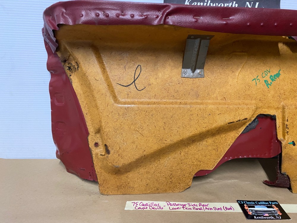 OEM 1971 1972 1973 1974 1975 1976 Cadillac Coupe Deville Calais 2 Dr RIGHT PASSENGER SIDE REAR LOWER DOOR PANEL ARM REST ~ RED - Image 22