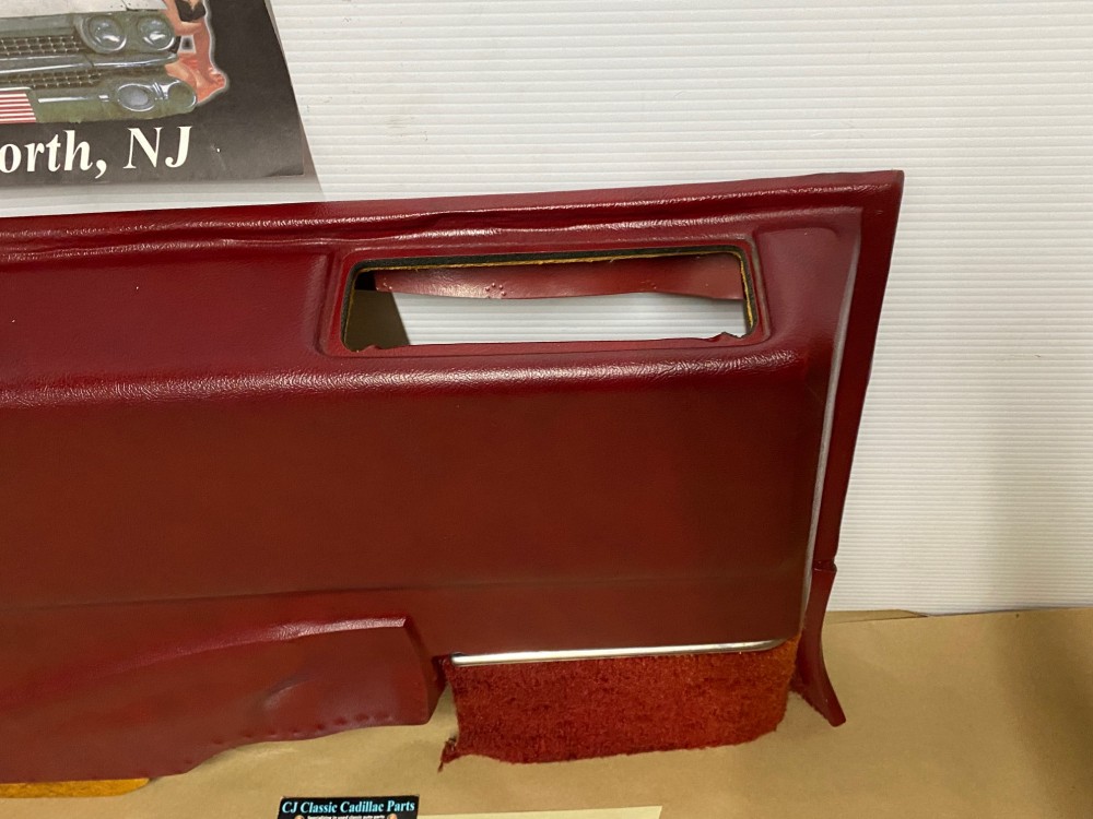 OEM 1971 1972 1973 1974 1975 1976 Cadillac Coupe Deville Calais 2 Dr LEFT DRIVER SIDE REAR LOWER DOOR PANEL ARM REST ~ RED - Image 3