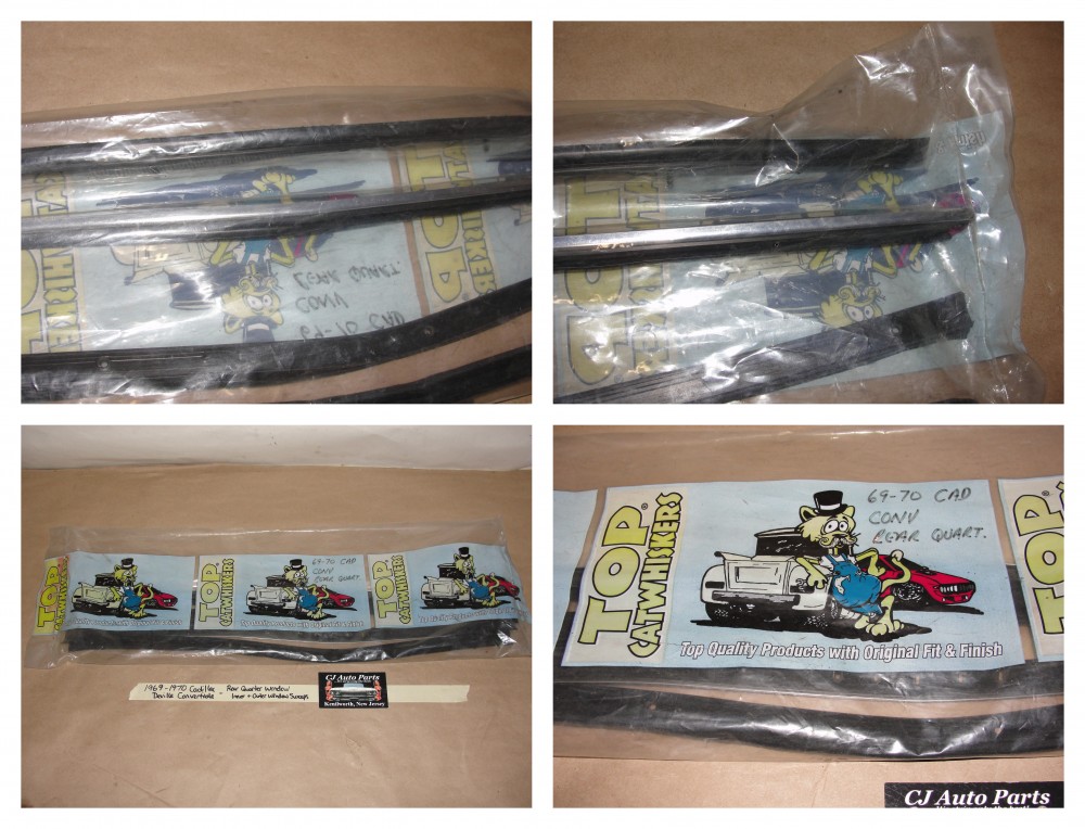 NEW 1969-1970 CADILLAC DEVILLE CONVERTIBLE REAR QUARTER WINDOW SWEEPS FELT KIT - Image 11