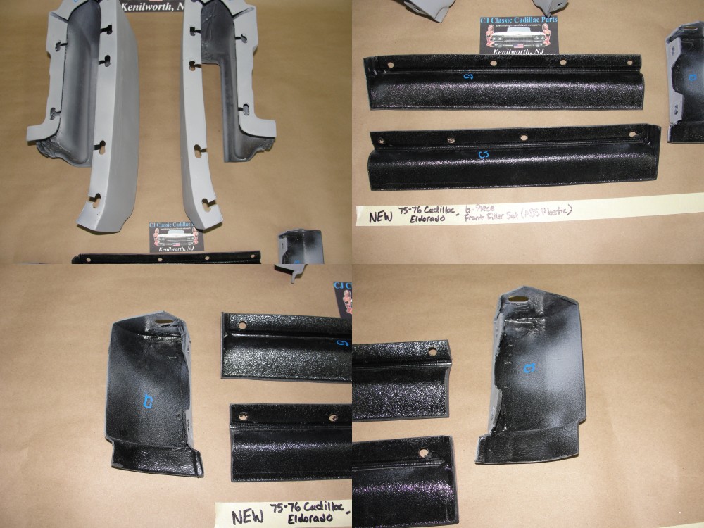 NEW ABS 1975-1976 CADILLAC ELDORADO FRONT BUMPER FENDER FILLER PANELS - 6 PIECE SET - Image 11