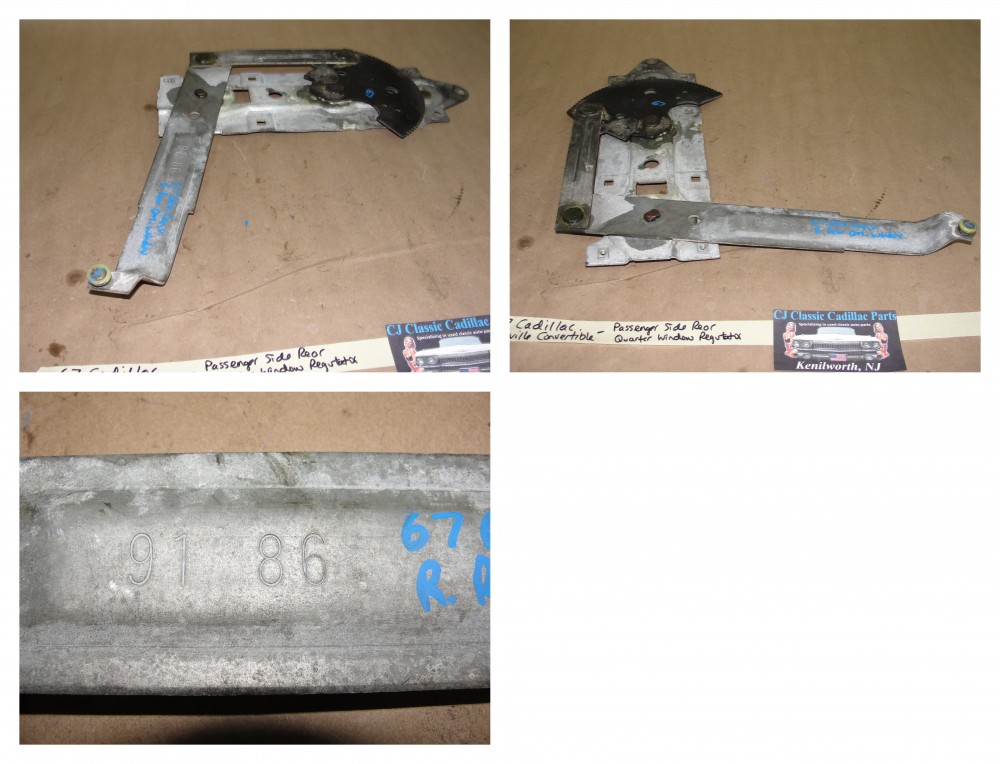 OEM 1967 Cadillac Deville Convertible RIGHT PASSENGER SIDE REAR QUARTER WINDOW REGULATOR - Image 12