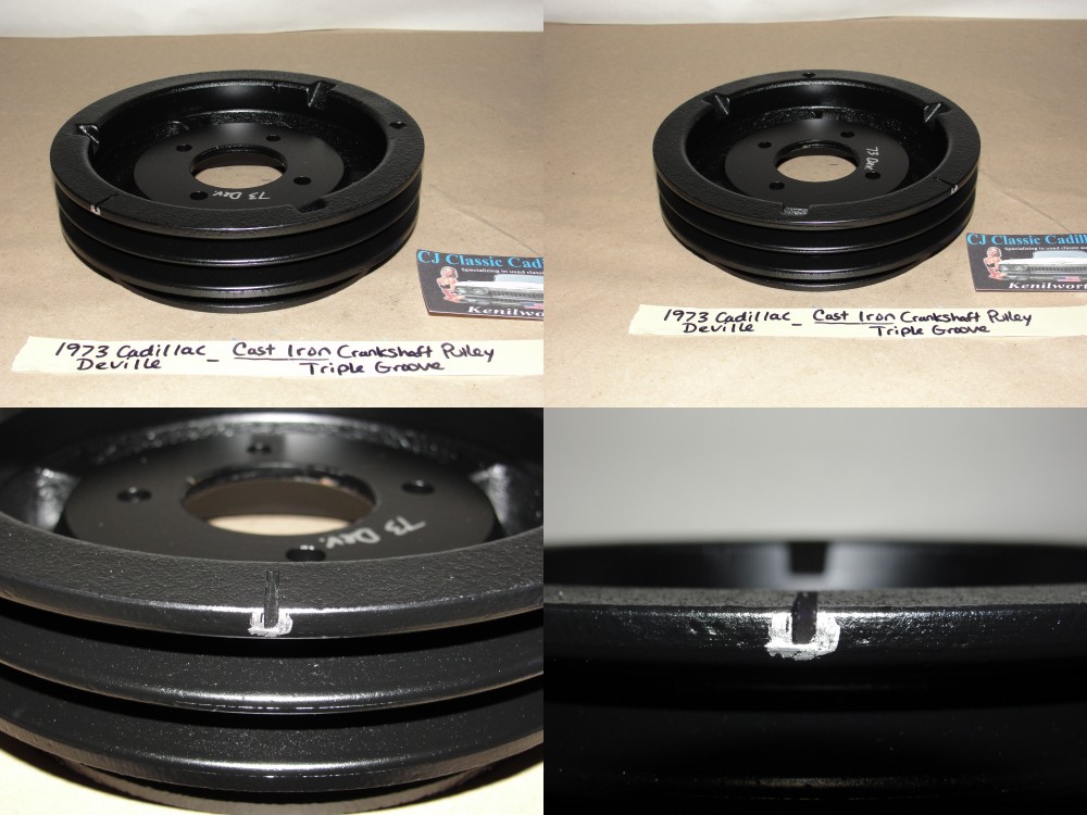 RESTORED 1973 Cadillac Deville Eldorado Fleetwood Calais Commercial Chassis 472 500 Engine CAST IRON CRANKSHAFT CRANK PULLEY TRIPLE 3 GROOVE #3515761/#1601100 - Image 3