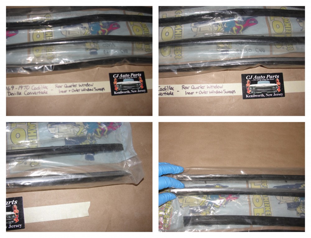 NEW 1969-1970 CADILLAC DEVILLE CONVERTIBLE REAR QUARTER WINDOW SWEEPS FELT KIT - Image 10