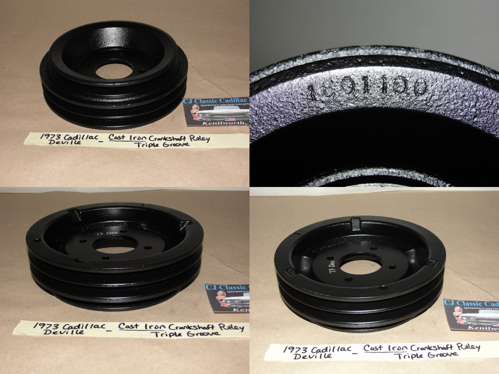 RESTORED 1973 Cadillac Deville Eldorado Fleetwood Calais Commercial Chassis 472 500 Engine CAST IRON CRANKSHAFT CRANK PULLEY TRIPLE 3 GROOVE #3515761/#1601100 - Image 4