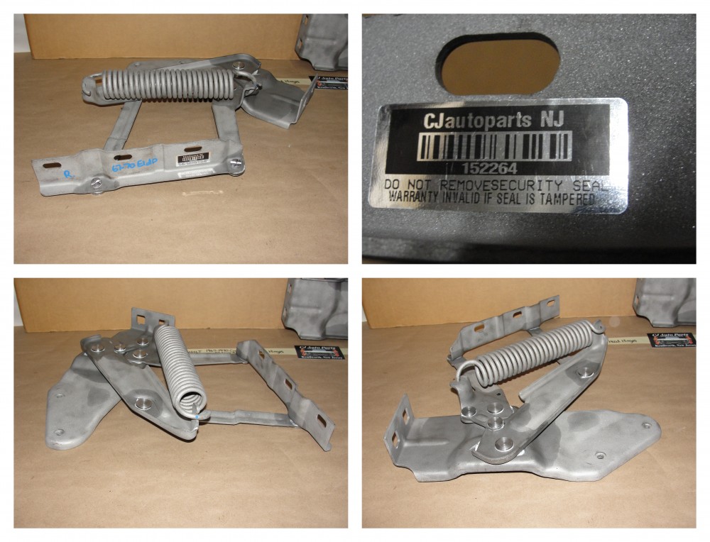 REBUILT 1967 1968 1969 1970 CADILLAC ELDORADO HOOD HINGES WITH SPRINGS - NEW RIVETS - Image 7