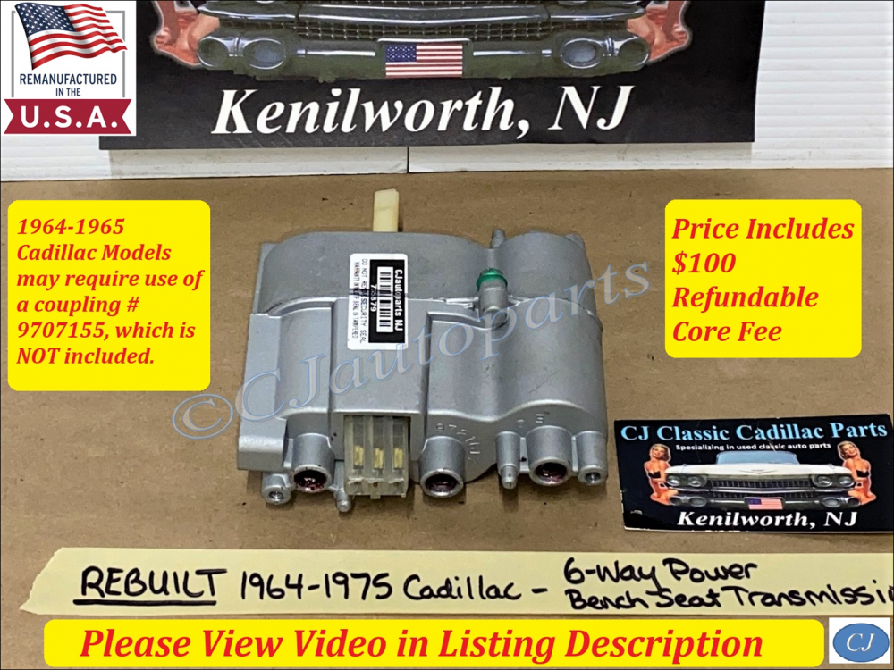 REBUILT 1965 1966 1967 1968 1969 1970 1971 1972 1973 1974 1975 CADILLAC DEVILLE ELDORADO CALAIS FLEETWOOD 6 WAY POWER BENCH SEAT TRANSMISSION #9707156