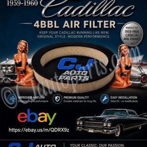 NEW 1959-1960 CADILLAC DEVILLE ELDORADO FLEETWOOD, 1959-1960 Oldsmobile, 1963 1964 Buick Riviera, 1965-1966 Buick Gran Sport Skylark Wildcat Riviera 4 BARRELL (4 BBL) AIR CLEANER FILTER (Replaces Delco # A85C, GM #5645342, WIX42092)