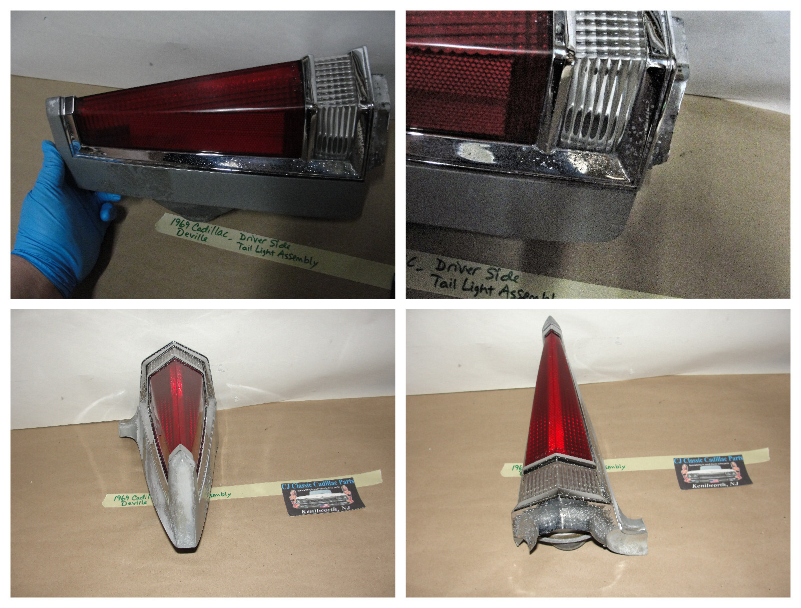 OEM 1969 Cadillac Deville Calais Fleetwood Commercial Chassis LEFT REAR TAIL LIGHT REVERSE LIGHT QUARTER PANEL EXTENSION #5961249/#5961265/#5961251/#5961807 - Image 10