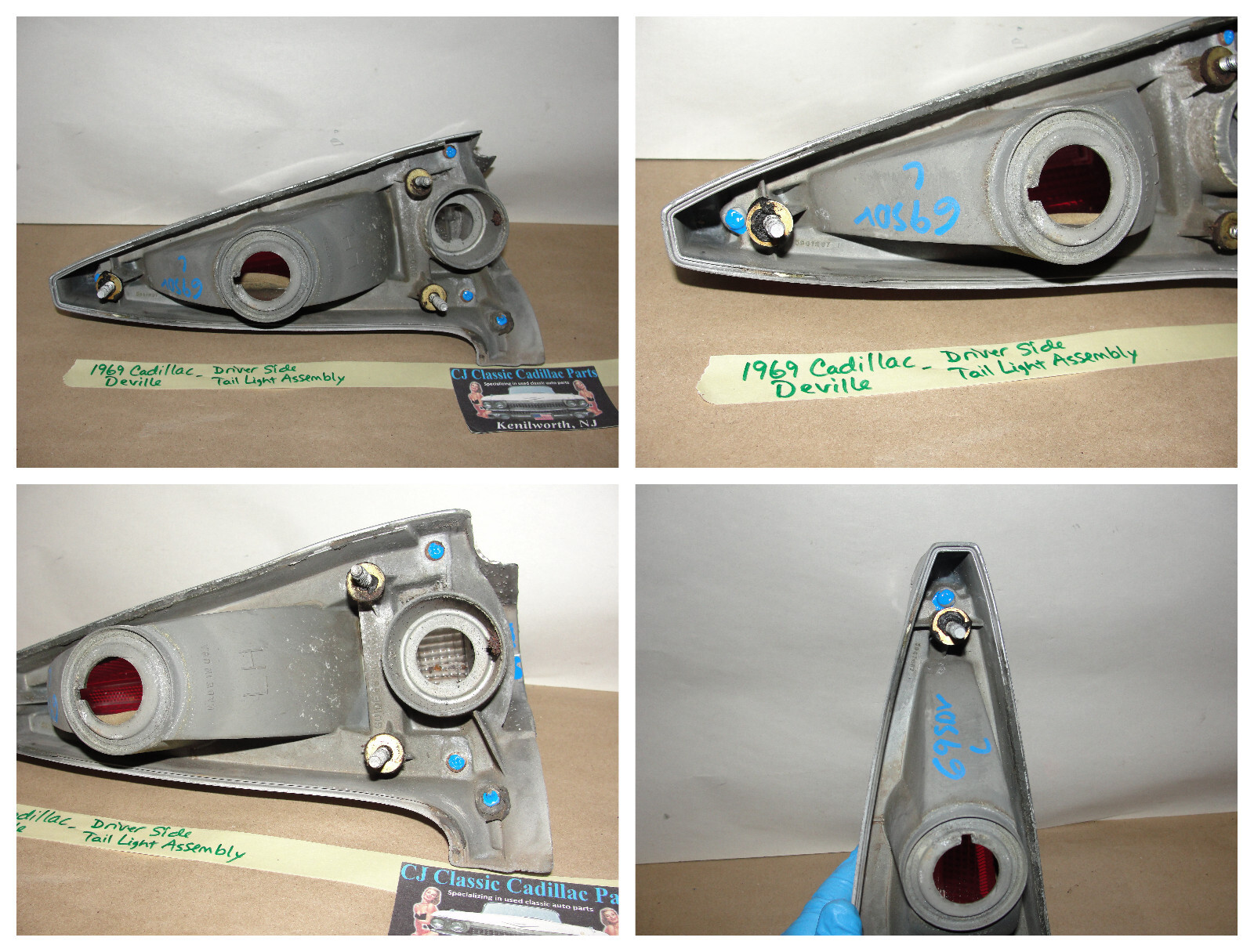 OEM 1969 Cadillac Deville Calais Fleetwood Commercial Chassis LEFT REAR TAIL LIGHT REVERSE LIGHT QUARTER PANEL EXTENSION #5961249/#5961265/#5961251/#5961807 - Image 11