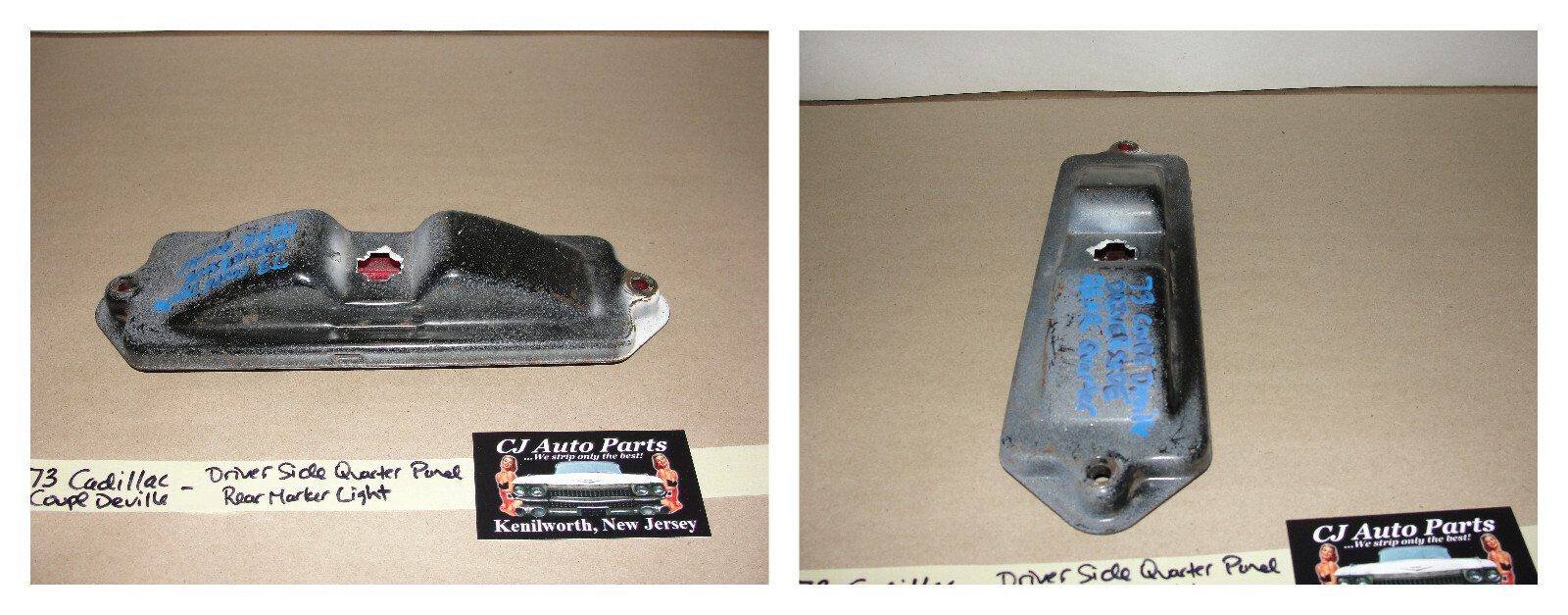 OEM 1971 1972 1973 Cadillac Deville Calais Fleetwood Commercial Chassis LEFT DRIVER SIDE REAR QUARTER PANEL MARKER LIGHT LENS TRIM #917120 - Image 12