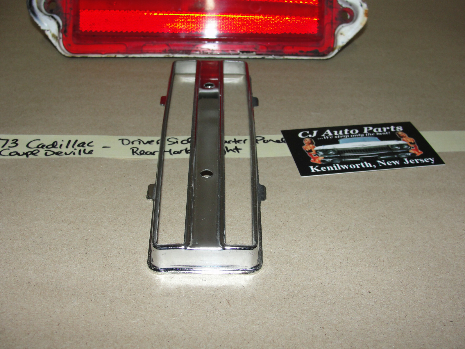 OEM 1971 1972 1973 Cadillac Deville Calais Fleetwood Commercial Chassis LEFT DRIVER SIDE REAR QUARTER PANEL MARKER LIGHT LENS TRIM #917120 - Image 7
