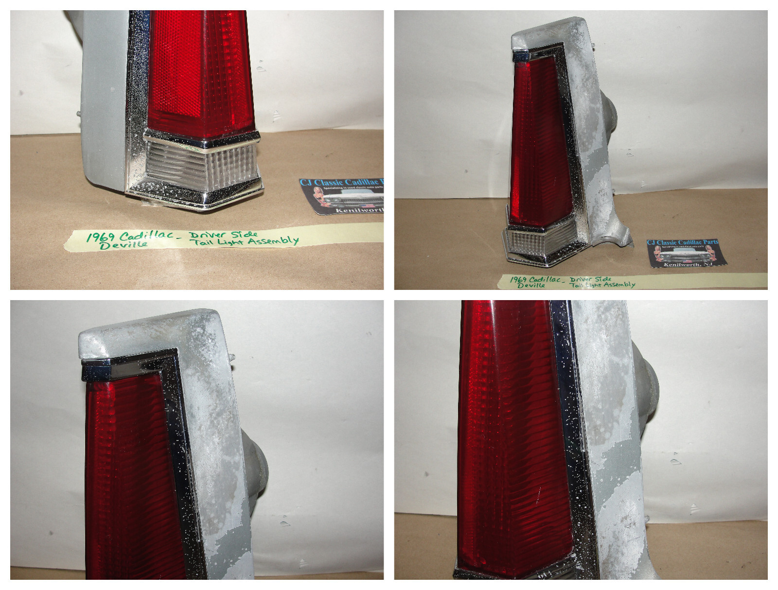 OEM 1969 Cadillac Deville Calais Fleetwood Commercial Chassis LEFT REAR TAIL LIGHT REVERSE LIGHT QUARTER PANEL EXTENSION #5961249/#5961265/#5961251/#5961807 - Image 8