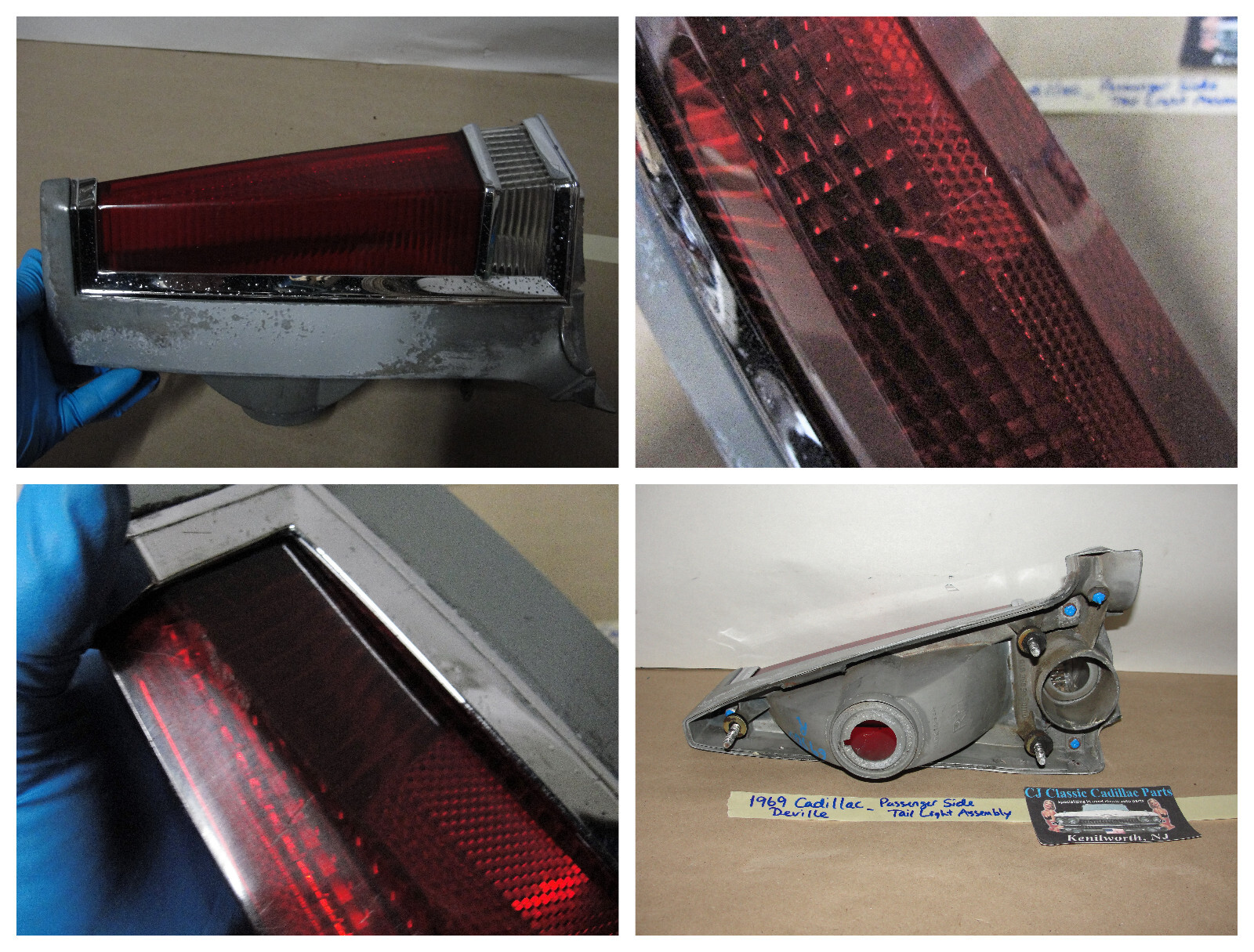 OEM 1969 Cadillac Deville Calais Fleetwood Commercial Chassis RIGHT REAR TAIL LIGHT REVERSE LIGHT QUARTER PANEL EXTENSION #5961808/#5961266/#5961249/#5961252 - Image 9