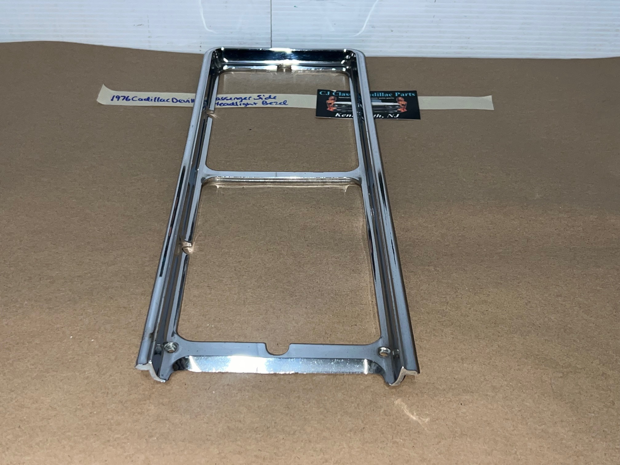 OEM 1975 1976 Cadillac Deville Fleetwood Calais Commercial Chassis RIGHT PASSENGER SIDE HEADLIGHT BEZEL TRIM #1605305 - Image 7