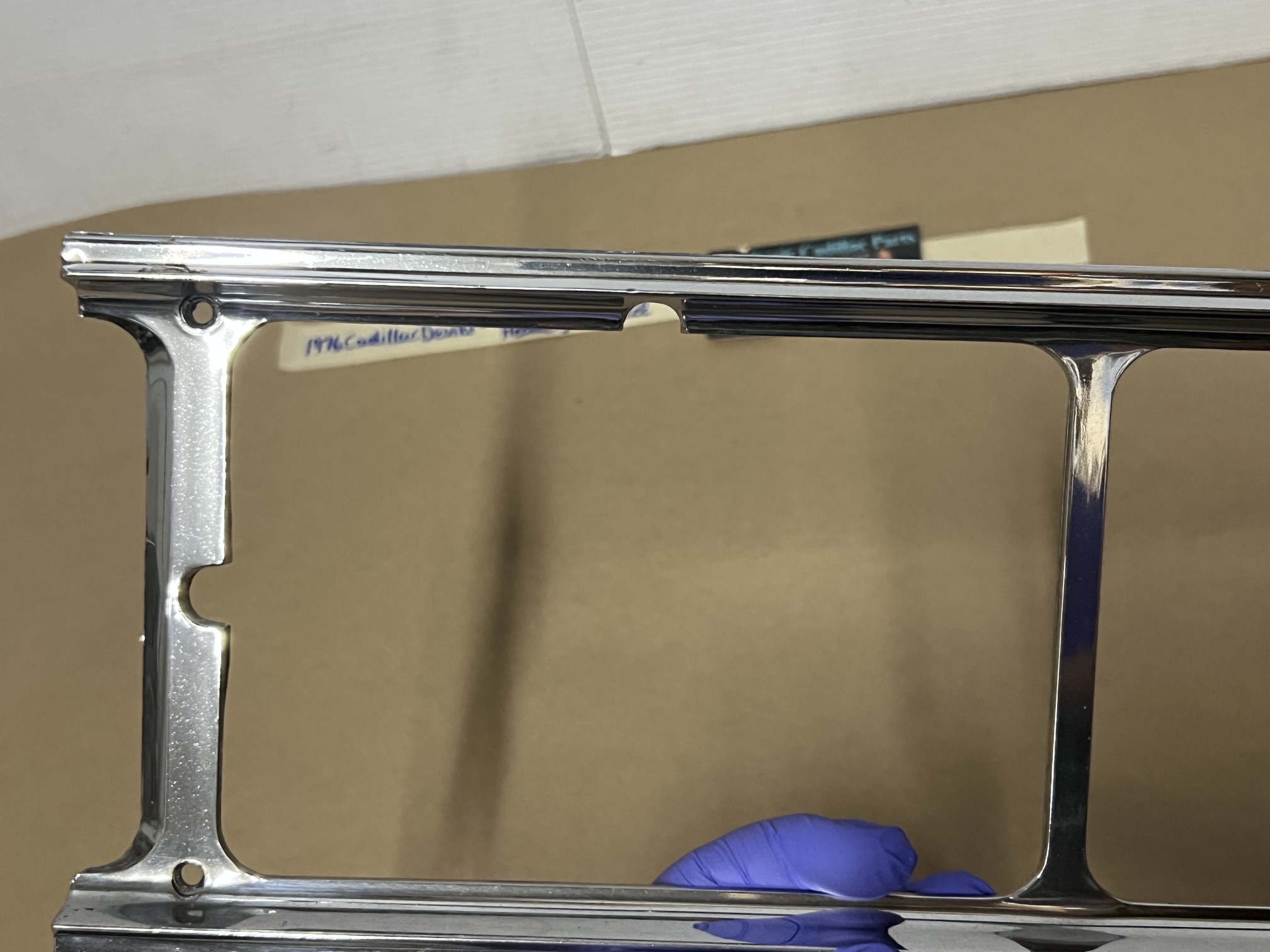 OEM 1975 1976 Cadillac Deville Fleetwood Calais Commercial Chassis RIGHT PASSENGER SIDE HEADLIGHT BEZEL TRIM #1605305 - Image 11
