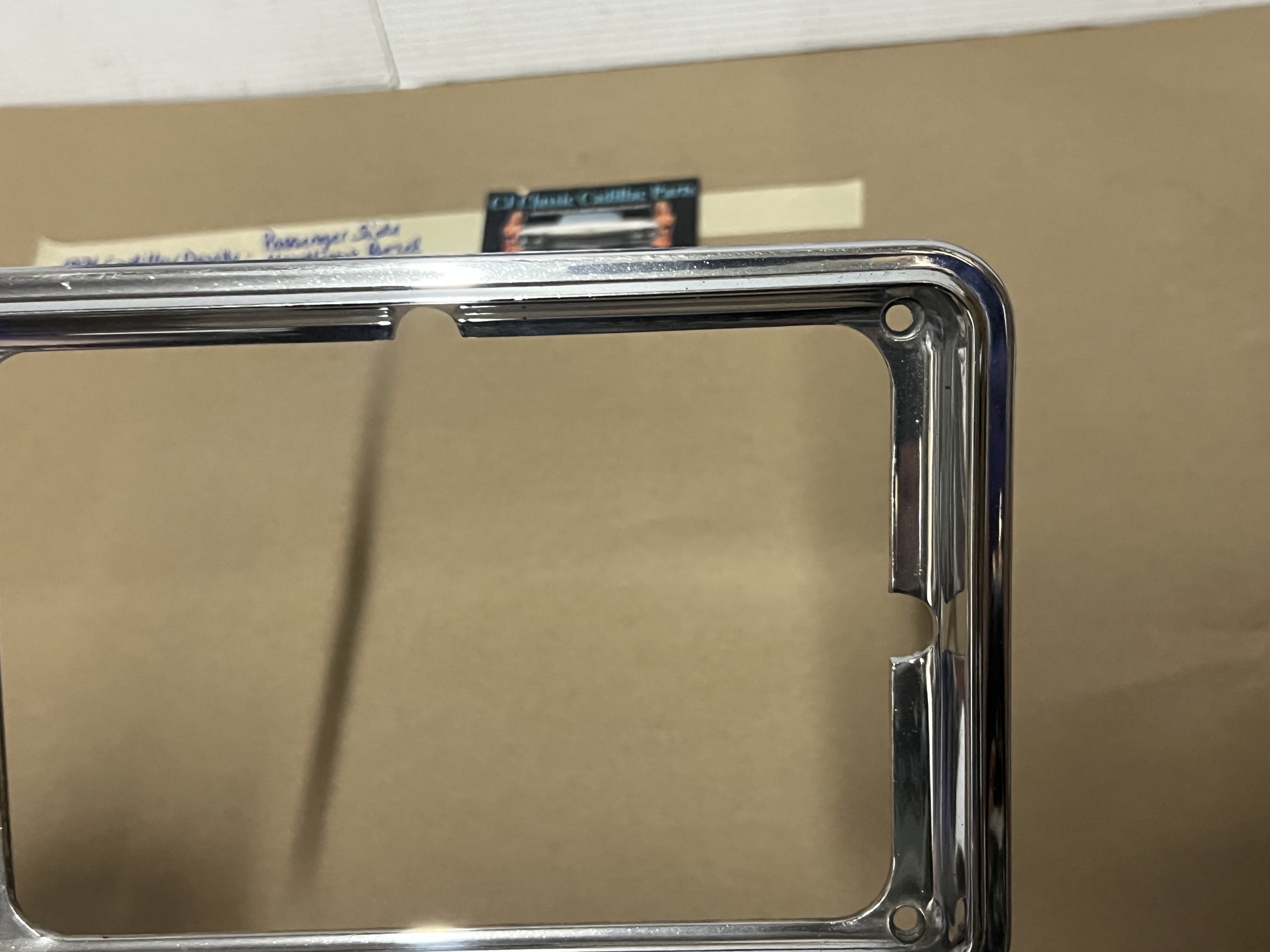 OEM 1975 1976 Cadillac Deville Fleetwood Calais Commercial Chassis RIGHT PASSENGER SIDE HEADLIGHT BEZEL TRIM #1605305 - Image 13
