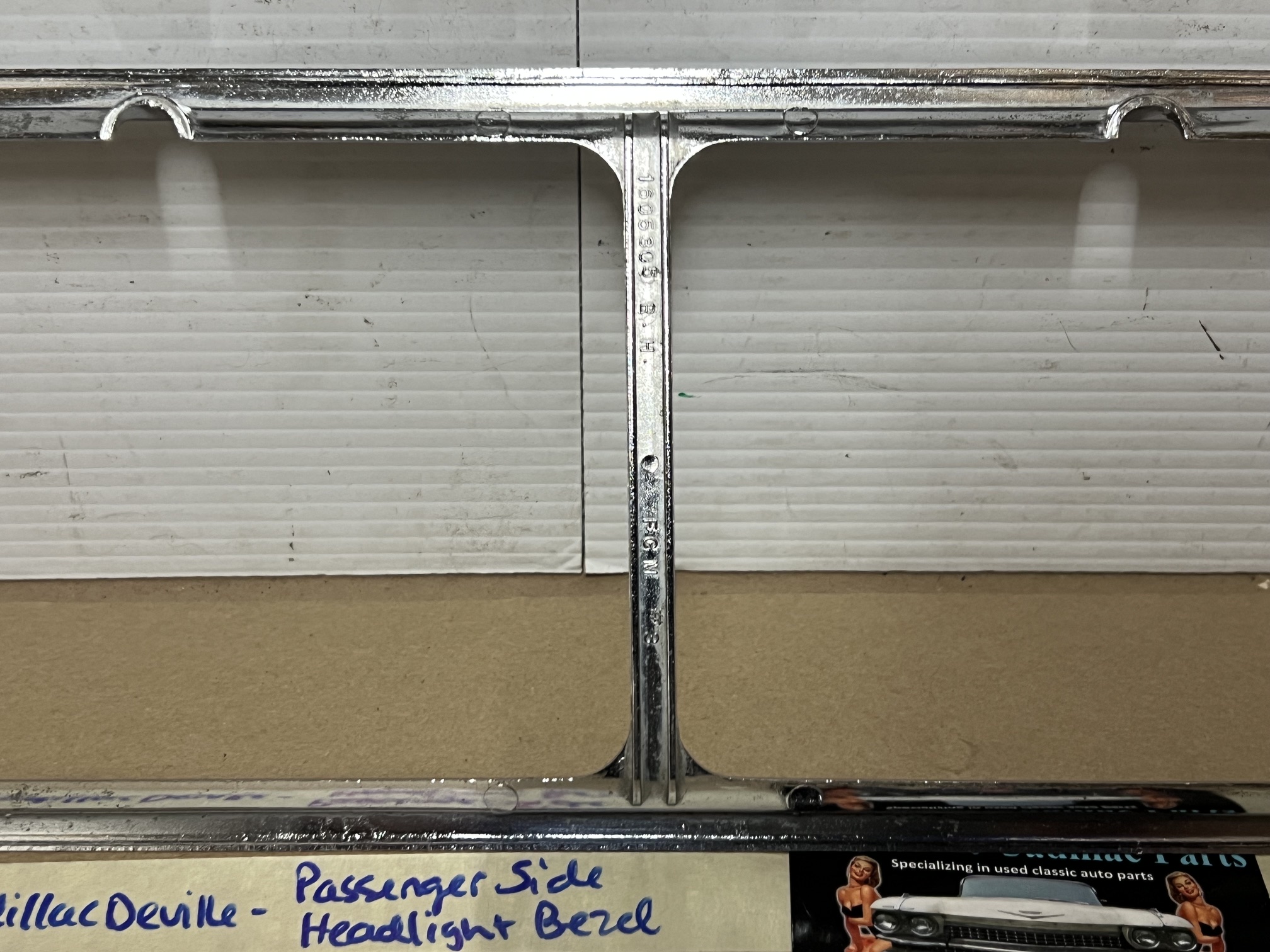 OEM 1975 1976 Cadillac Deville Fleetwood Calais Commercial Chassis RIGHT PASSENGER SIDE HEADLIGHT BEZEL TRIM #1605305 - Image 21