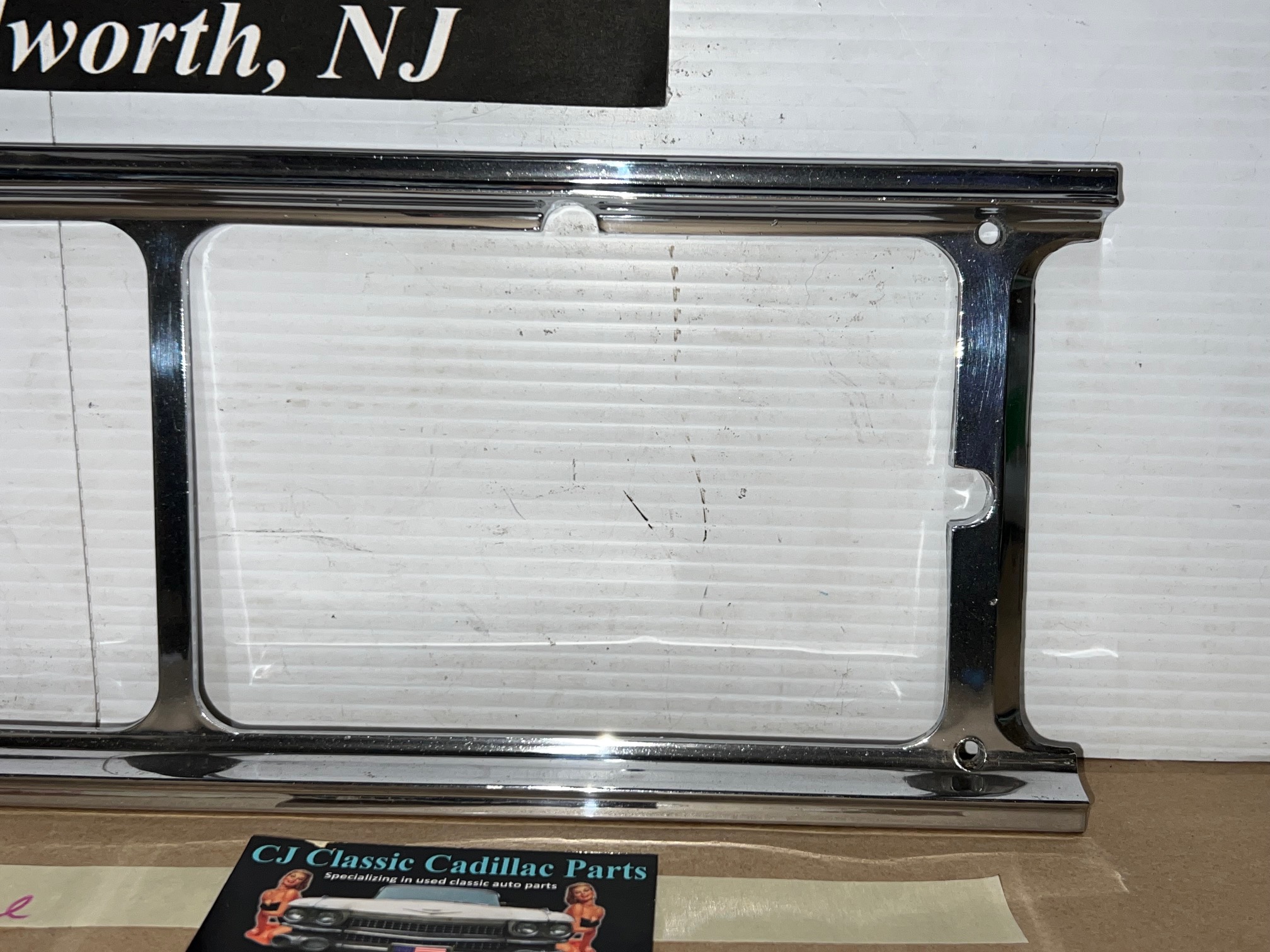OEM 1975 1976 Cadillac Deville Fleetwood Calais Commercial Chassis LEFT DRIVER SIDE HEADLIGHT BEZEL TRIM #1605304 - Image 3