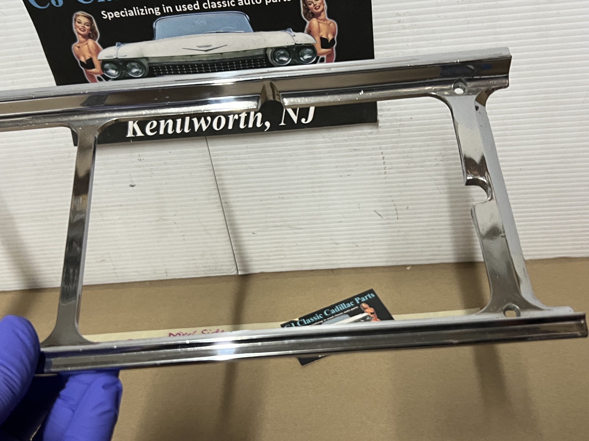 OEM 1975 1976 Cadillac Deville Fleetwood Calais Commercial Chassis LEFT DRIVER SIDE HEADLIGHT BEZEL TRIM #1605304 - Image 12