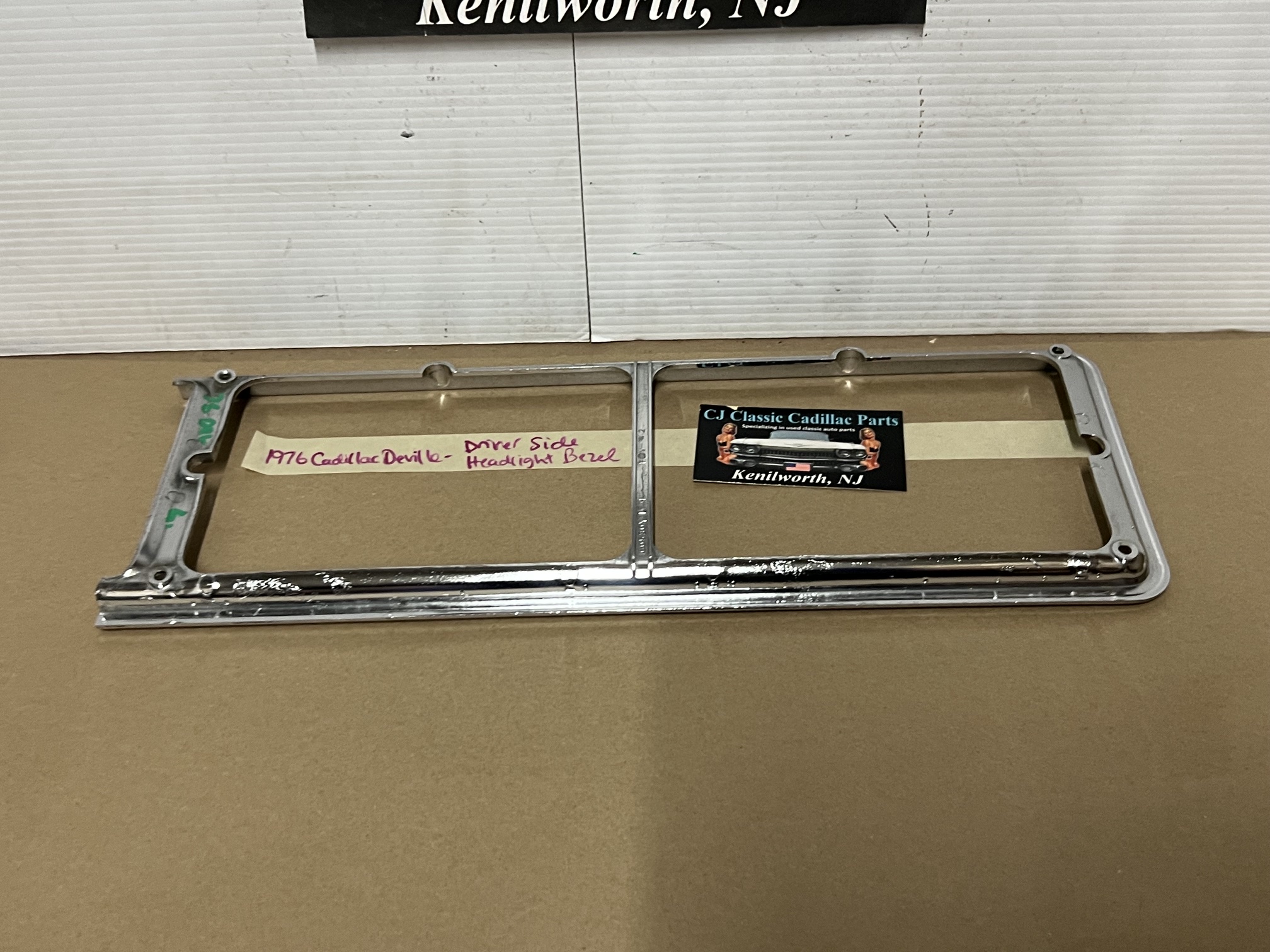 OEM 1975 1976 Cadillac Deville Fleetwood Calais Commercial Chassis LEFT DRIVER SIDE HEADLIGHT BEZEL TRIM #1605304 - Image 18