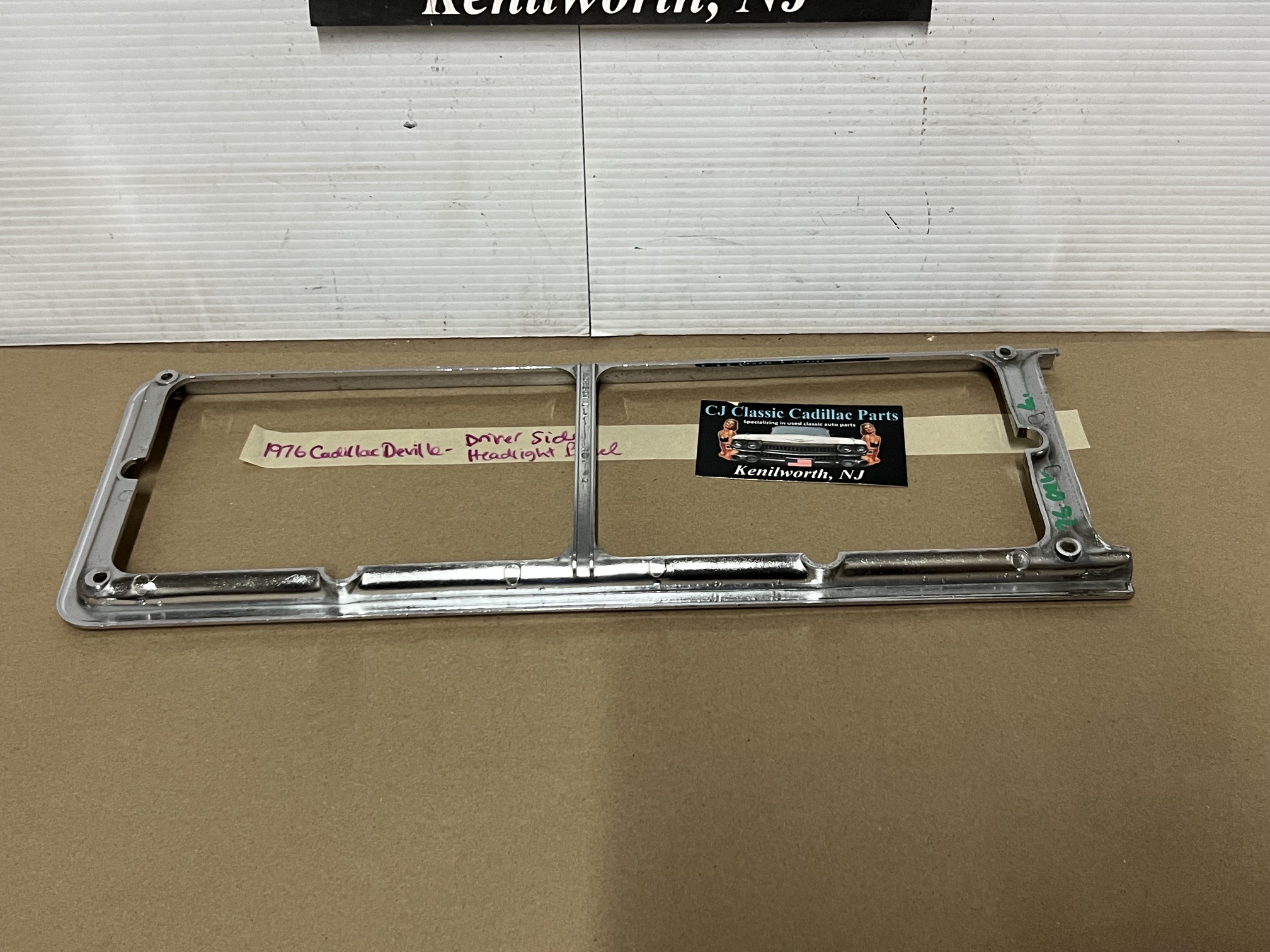 OEM 1975 1976 Cadillac Deville Fleetwood Calais Commercial Chassis LEFT DRIVER SIDE HEADLIGHT BEZEL TRIM #1605304 - Image 20