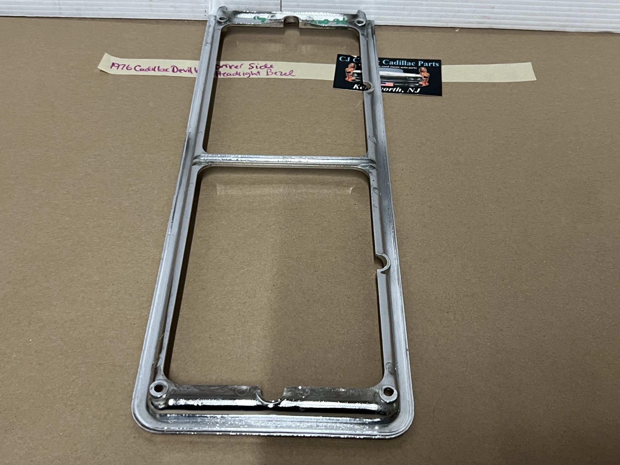 OEM 1975 1976 Cadillac Deville Fleetwood Calais Commercial Chassis LEFT DRIVER SIDE HEADLIGHT BEZEL TRIM #1605304 - Image 21