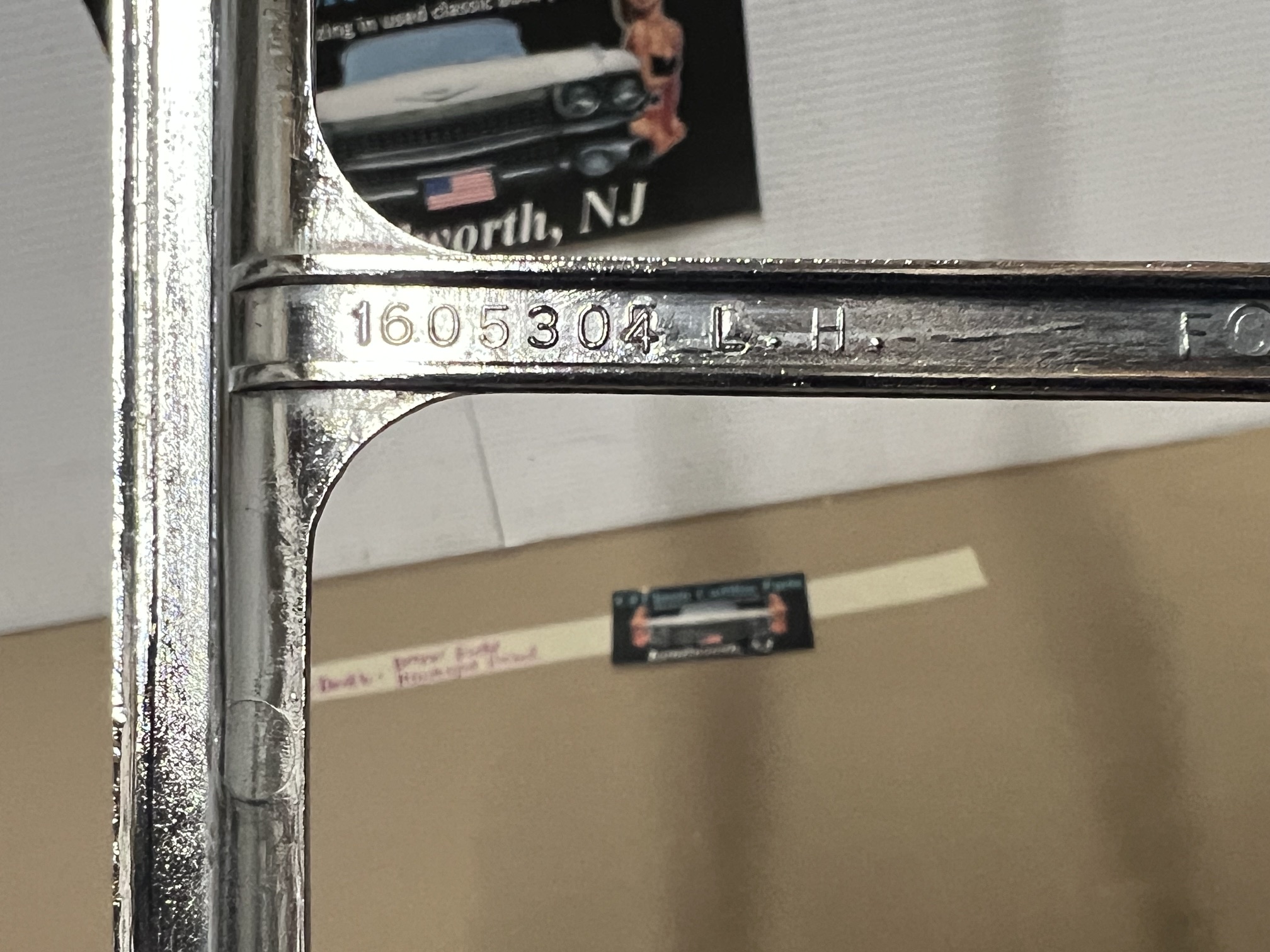 OEM 1975 1976 Cadillac Deville Fleetwood Calais Commercial Chassis LEFT DRIVER SIDE HEADLIGHT BEZEL TRIM #1605304 - Image 22