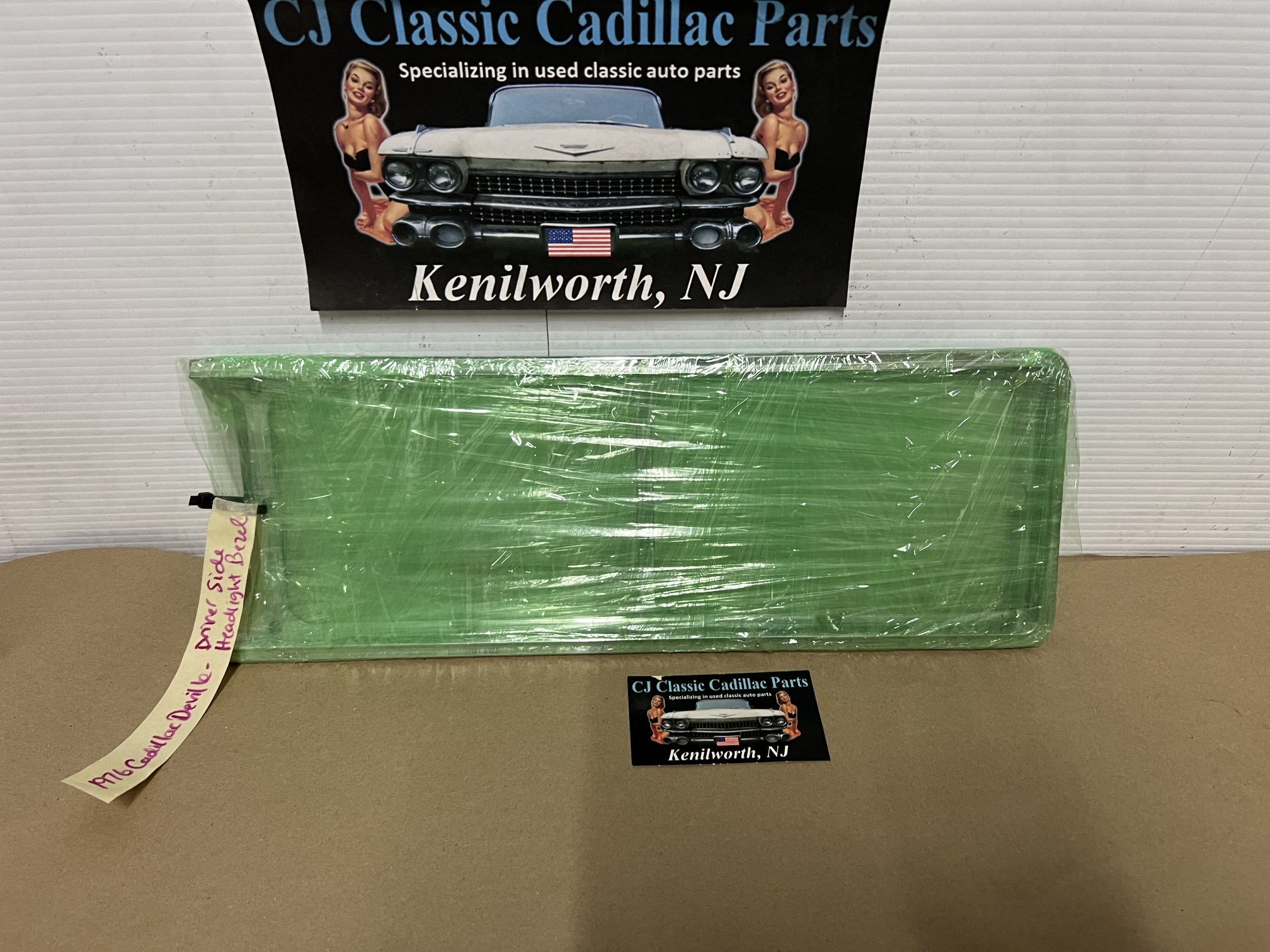 OEM 1975 1976 Cadillac Deville Fleetwood Calais Commercial Chassis LEFT DRIVER SIDE HEADLIGHT BEZEL TRIM #1605304 - Image 23
