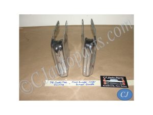 OEM 1974 1975 1976 Cadillac Deville Fleetwood Calais Commercial Chassis FRONT BUMPER INNER LICENSE PLATE BUMPER GUARDS (SMALLER)