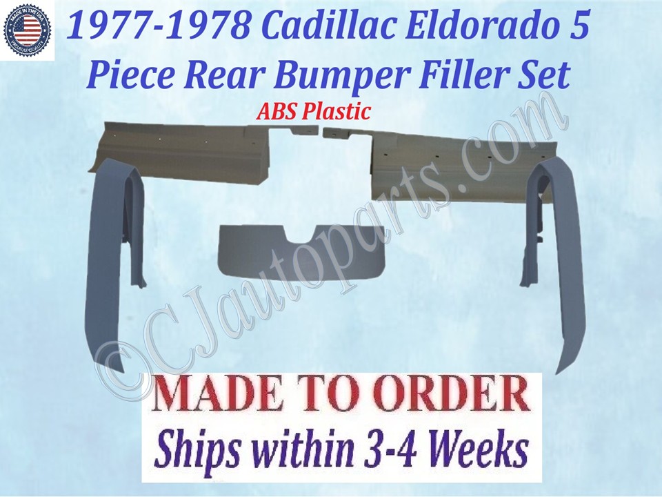 NEW 1977-1978 Cadillac Eldorado Rear Bumper Filler Panel Set (5 Piece Fillers)