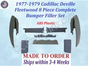 NEW 1977 1978 1979 Cadillac Deville & Fleetwood Complete Bumper Filler Set (8 Piece Fillers)