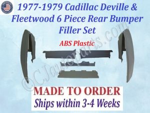 NEW 1977 1978 1979 Cadillac Deville & Fleetwood Rear Bumper Filler Set (6 Piece Fillers)