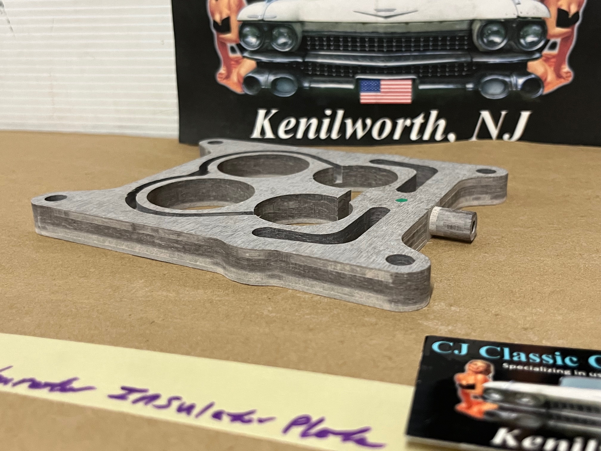 NEW 1963 1964 1965 1966 CADILLAC DEVILLE ELDORADO FLEETWOOD CALAIS 4 BBL ROCHESTER OR CARTER CARBURETOR TO MANIFOLD INSULATOR SPACER PLATE (REPLACES GM#1480097) - Image 6