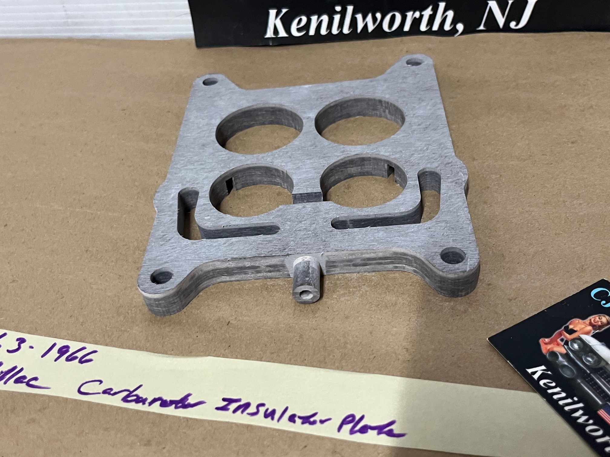 NEW 1963 1964 1965 1966 CADILLAC DEVILLE ELDORADO FLEETWOOD CALAIS 4 BBL ROCHESTER OR CARTER CARBURETOR TO MANIFOLD INSULATOR SPACER PLATE (REPLACES GM#1480097) - Image 9