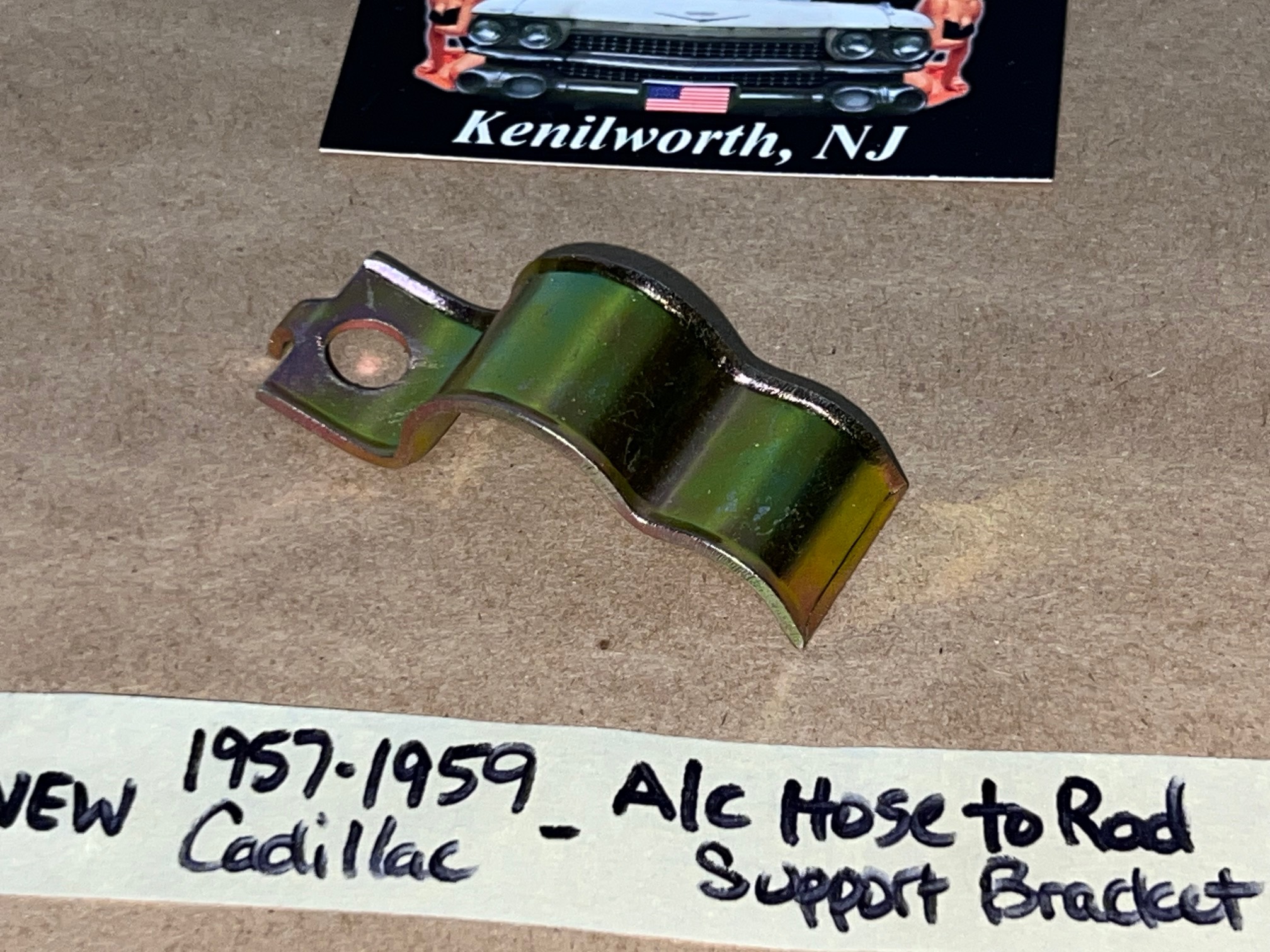 NEW 1957 1958 1959 CADILLAC DEVILLE ELDORADO FLEETWOOD A/C HOSE TO RAD SUPPORT BRACKET TIE BAR CLAMP HOLD DOWN - Image 3
