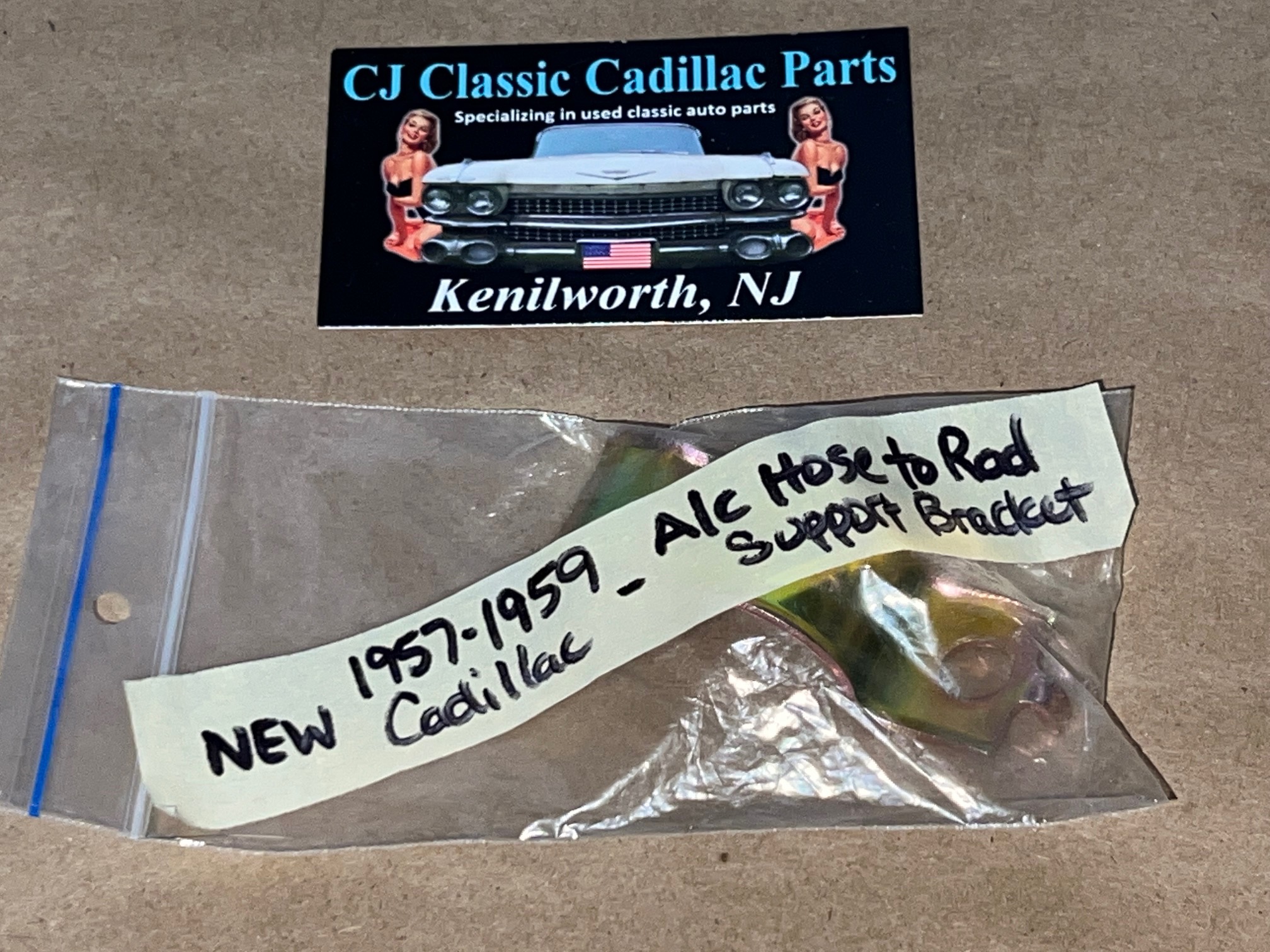 NEW 1957 1958 1959 CADILLAC DEVILLE ELDORADO FLEETWOOD A/C HOSE TO RAD SUPPORT BRACKET TIE BAR CLAMP HOLD DOWN - Image 5