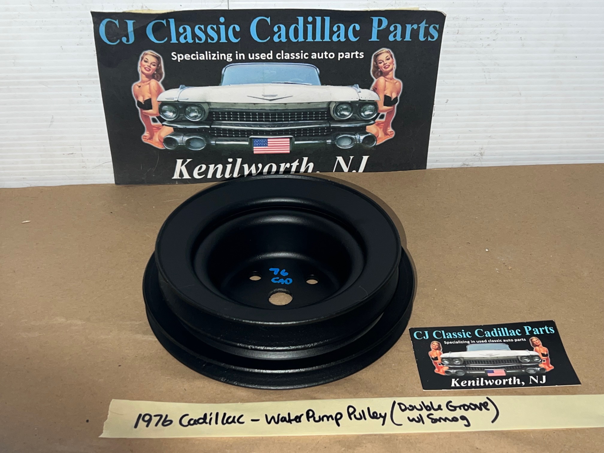 RESTORED 1976 1977 1978 Cadillac Deville Eldorado Fleetwood WATER PUMP PULLEY DOUBLE GROOVE (WITH A.I.R) #1609422 - Image 2