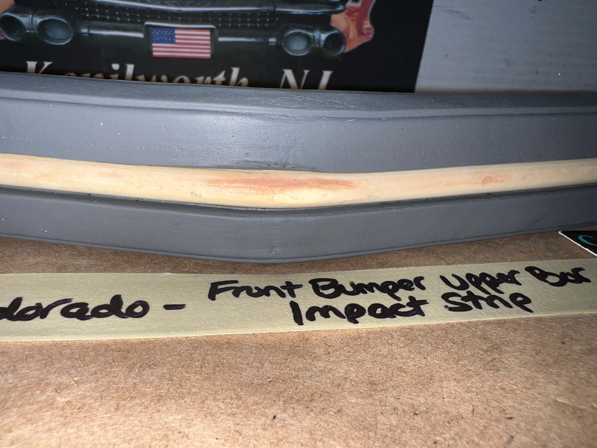 OEM 1974 1975 1976 1977 1978 Cadillac Eldorado 1974 1975 1976 Deville Calais Fleetwood UPPER FRONT BUMPER CENTER BAR IMPACT STRIP CUSHION PAD # 1603549 - Image 16