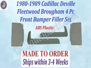 NEW 1980 1981 1982 1983 1984 1985 1986 1987 1988 1989 Cadillac Deville Fleetwood Brougham Front Bumper Filler Set (4 Piece Fillers)