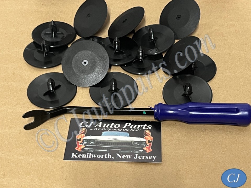 NEW HOOD INSULATION PAD RETAINING CLIPS PUSH PINS - SET OF 15 - WITH CLIP REMOVAL TOOL