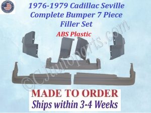 NEW 1976 1977 1978 1979 Cadillac Seville Complete Rear Bumper Filler Set (7 Piece Fillers)