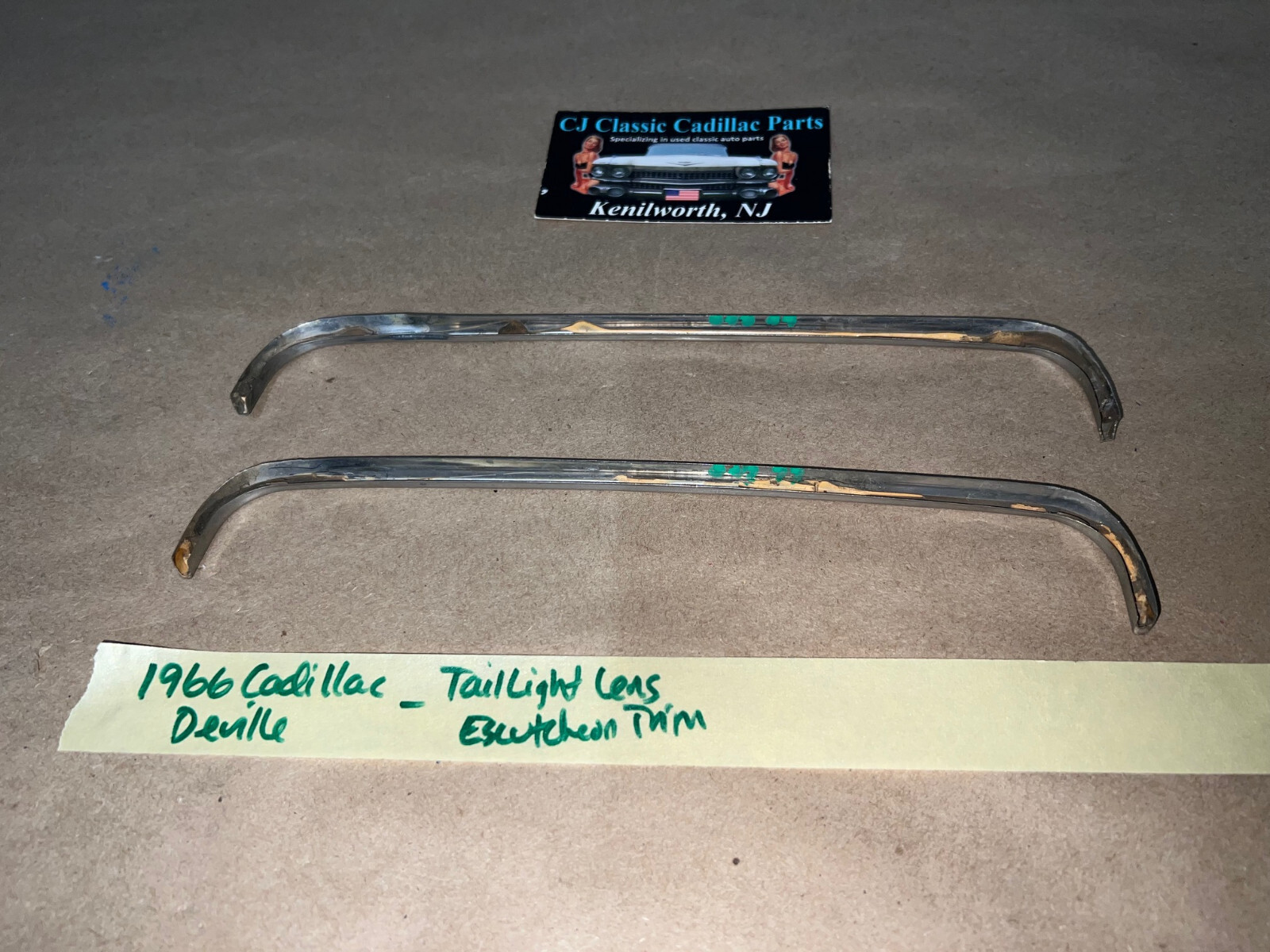 OEM 1966 Cadillac Deville Fleetwood Calais Eldorado TAIL LIGHT LENS ESCUTCHEON TRIM MOLDING - Image 10