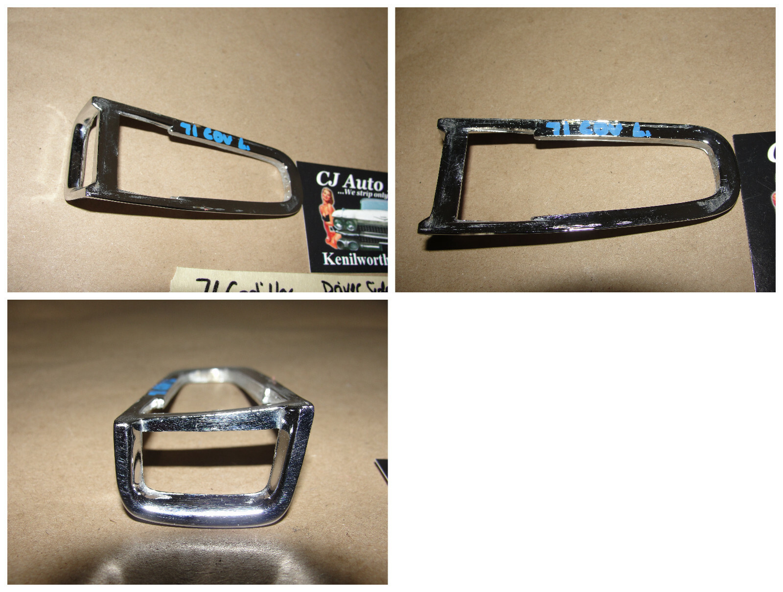 OEM 1971 1972 1973 1974 Cadillac Deville Calais Fleetwood LEFT TOP FENDER TURN SIGNAL INDICATOR CHROME TRIM BEZEL - Image 12