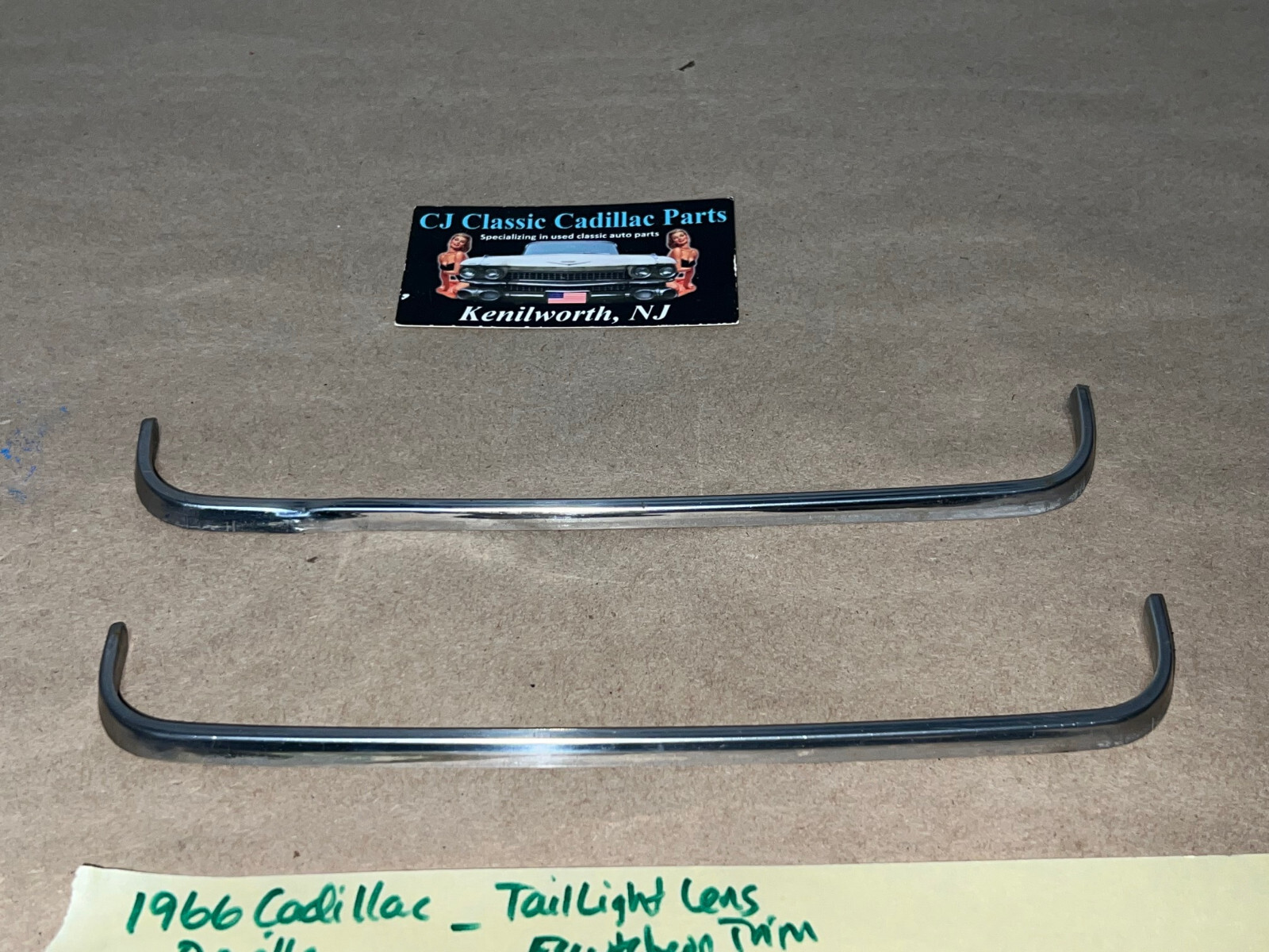 OEM 1966 Cadillac Deville Fleetwood Calais Eldorado TAIL LIGHT LENS ESCUTCHEON TRIM MOLDING - Image 5