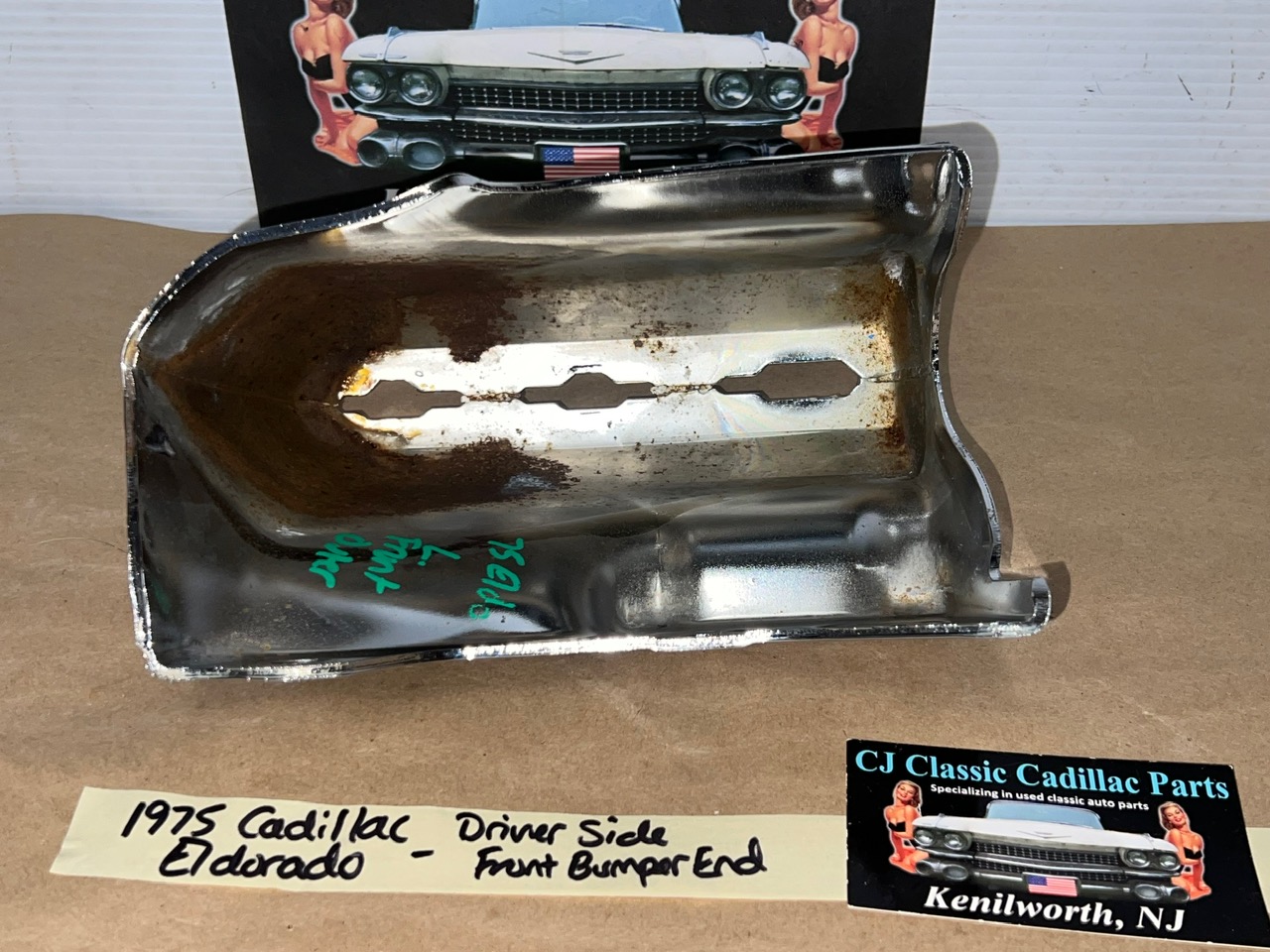 OEM 1975 1976 1977 1978 CADILLAC ELDORADO LEFT DRIVER SIDE LOWER FRONT BUMPER END #3516071 - Image 14