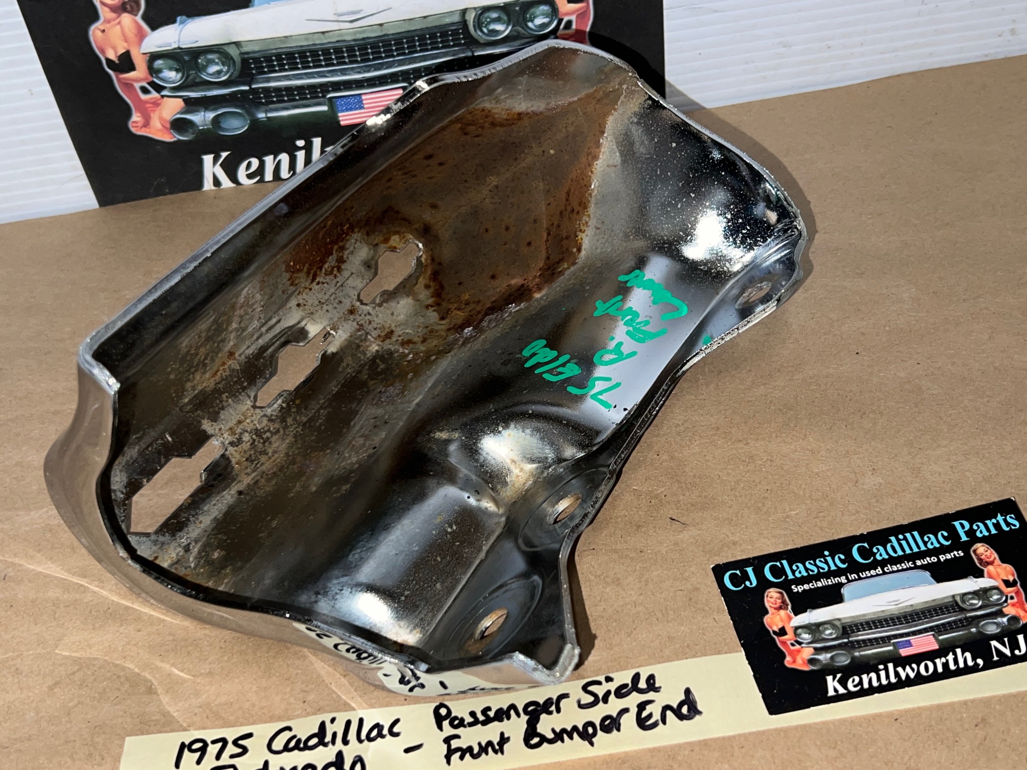 OEM 1975 1976 1977 1978 CADILLAC ELDORADO RIGHT PASSENGER SIDE LOWER FRONT BUMPER END #3516072 - Image 14