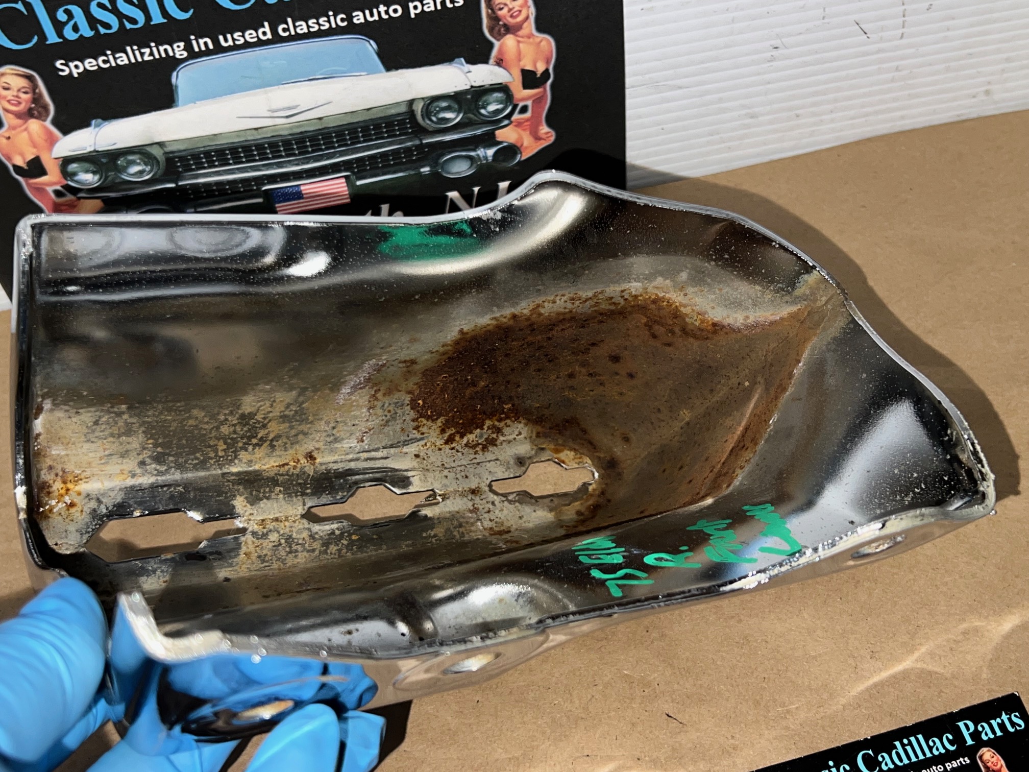 OEM 1975 1976 1977 1978 CADILLAC ELDORADO RIGHT PASSENGER SIDE LOWER FRONT BUMPER END #3516072 - Image 16